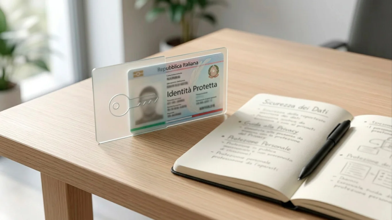 Documento oscurato, lucchetto e note per valutare la protezione dei dati